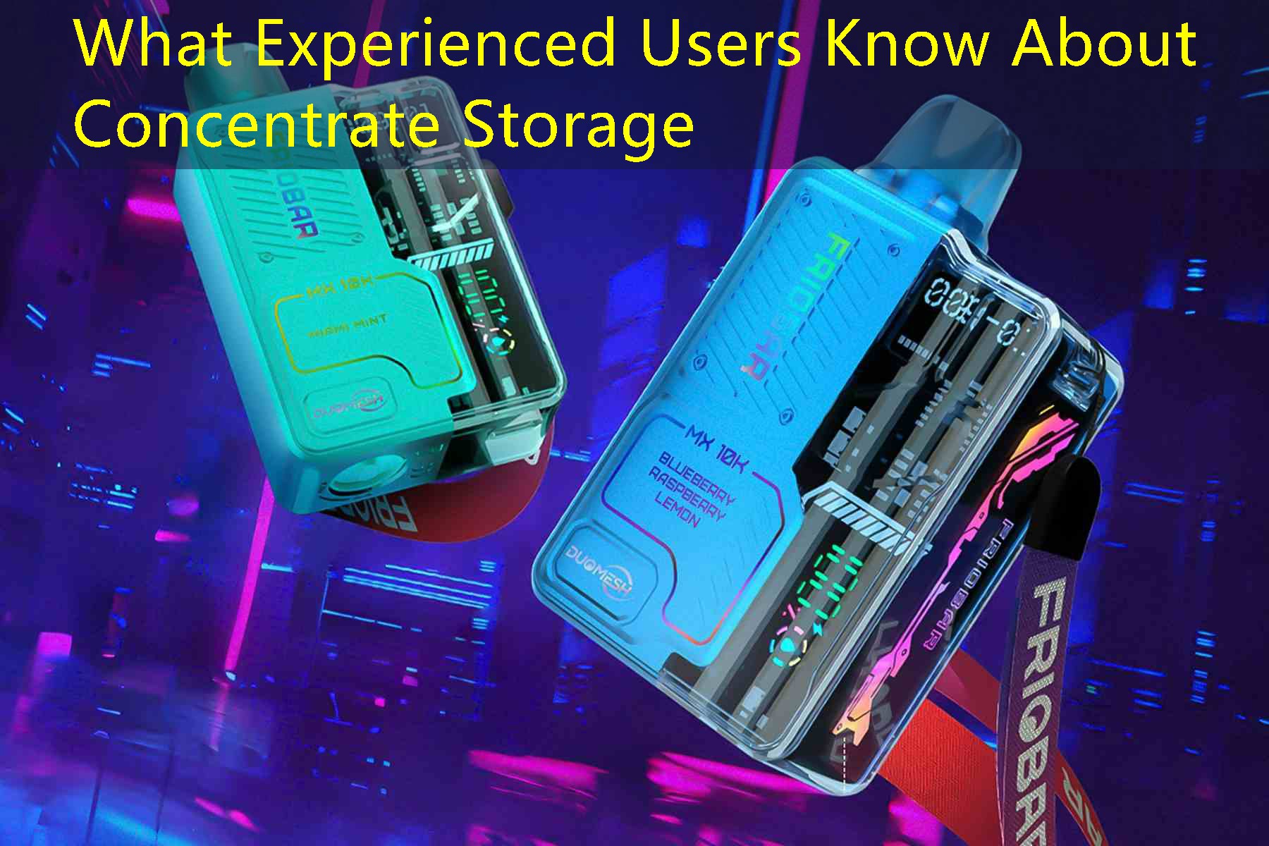 What Experienced Users Know About Concentrate Storage